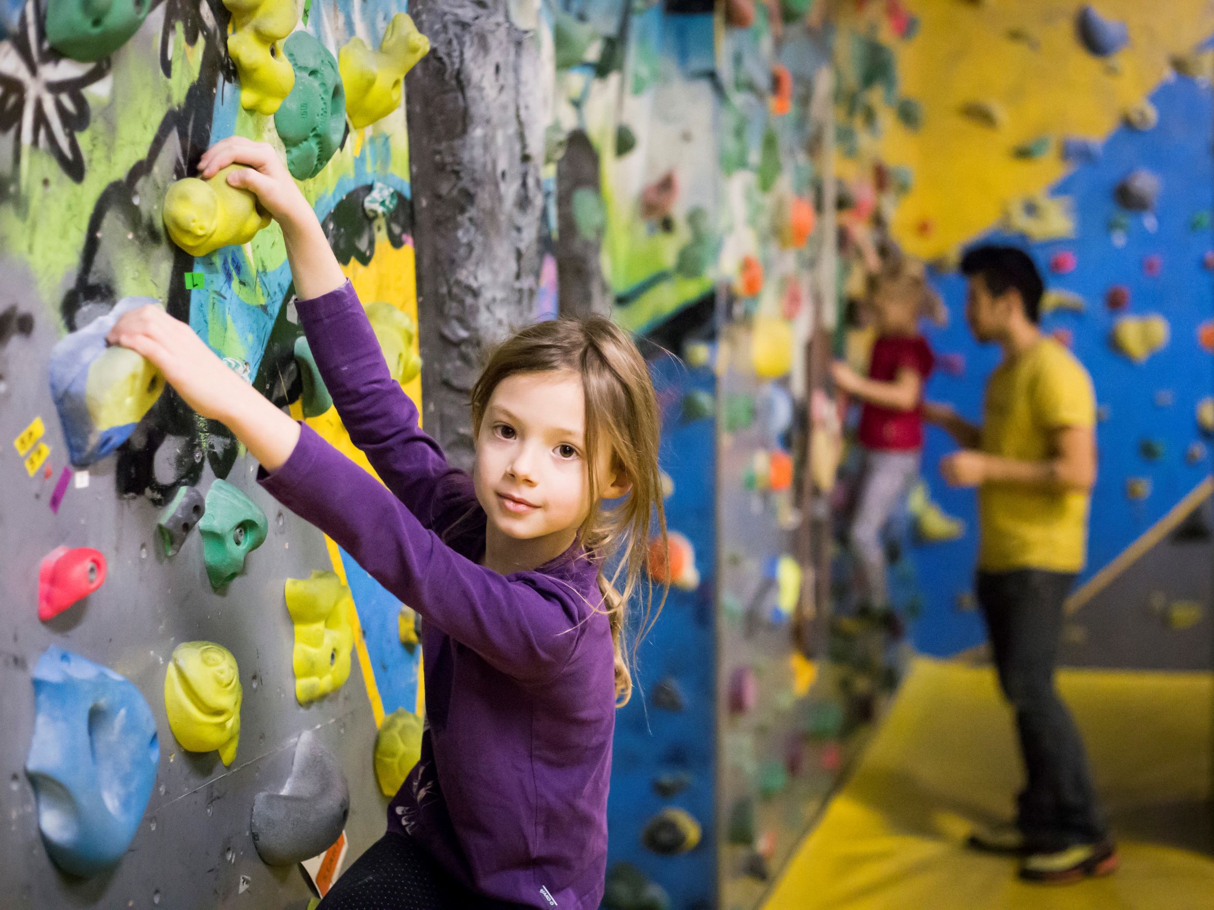 Bouldern Familie + Schlumpf